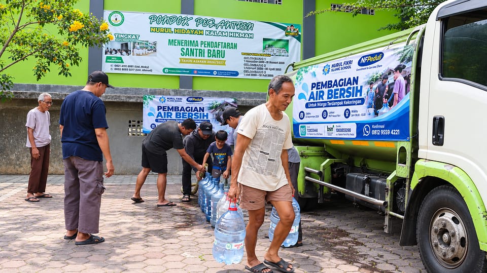 NF Peduli Salurkan Air Bersih di Pondok Pesantren Kalam Hikmah