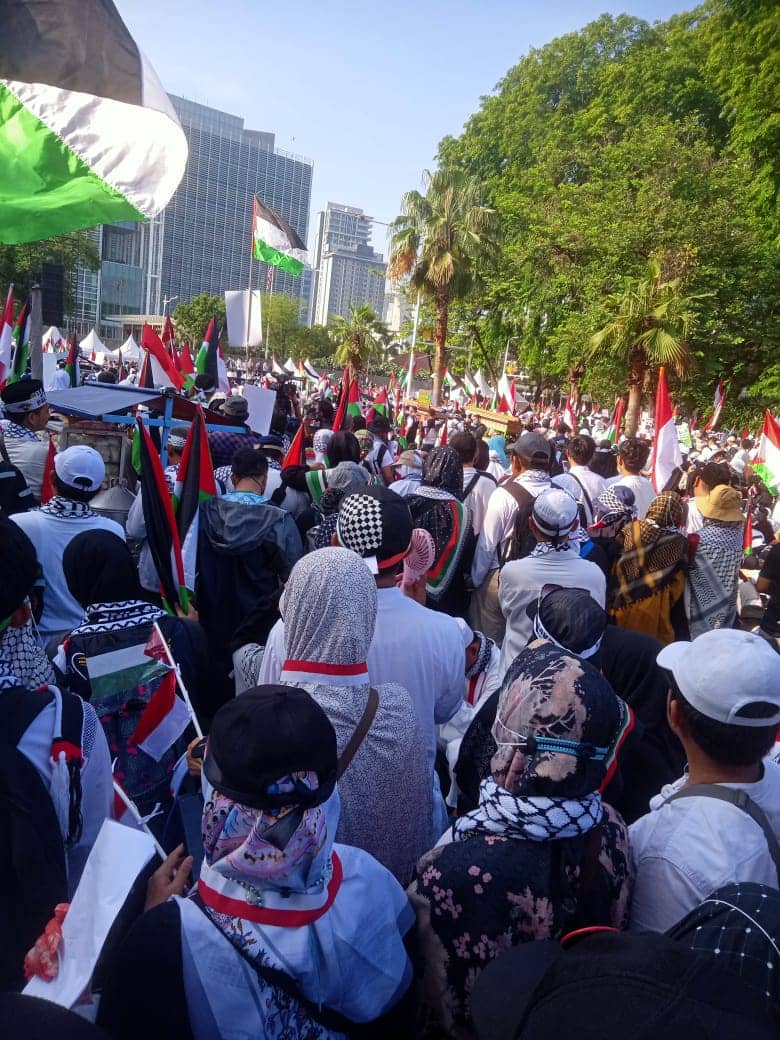 Aksi Solidaritas Bela Palestina di Kedubes AS Jakarta