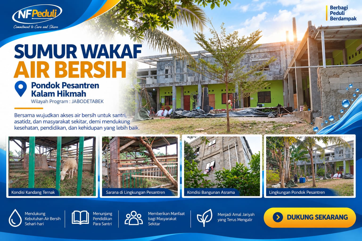 Sumur Wakaf Air Bersih untuk Pondok Pesantren Kalam Hikmah